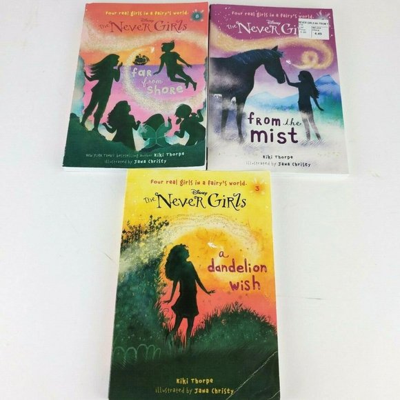 Lot of 3 Disney The Never Girls Series Chpater Books by Kiki Thorpe # 3, 4, 8